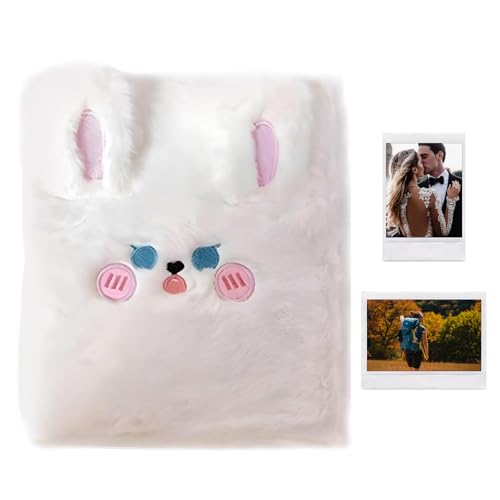 Lindo libro de fotos, álbum de pegatinas de felpa A6 con 10 páginas interiores, álbum de fotos portátil - Para viajeros, estudiantes, niñas, fotógrafos, parejas, coleccionistas, viajes, bodas