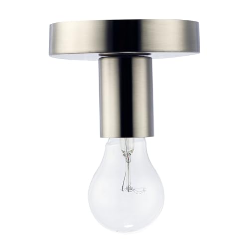 Aplique E27 de latón cepillado industrial para techos bajos y pasillos 2