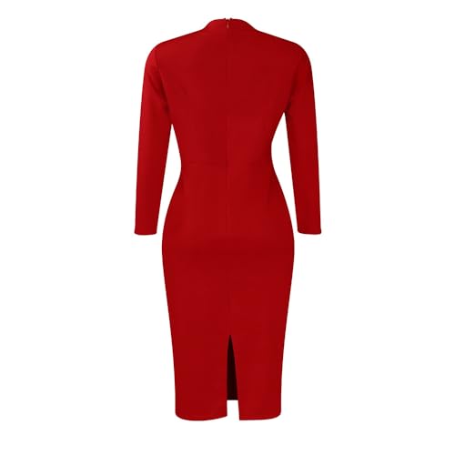 Women Oversized Crew-neck Dress Contrast Stripe Long Sleeve Hip Wrapped High Waisted Pencil Skirt Elegant Slim Dress3