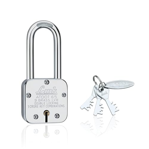 Cadenas anse longue en acier robuste Green Velly avec clés en argent