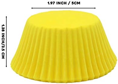 Mombake Premium Yellow Greaseproof Cupcake Liners Muffin Paper Baking Cups Standard Size, 100-Count