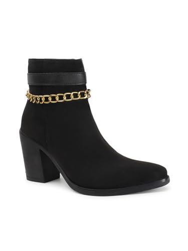 Image of Elle Women Stylish, Trendy, Comfortable Heeled Boot with extra cushion for Office, Party and Casual Use