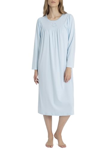 CALIDA Soft Cotton Langarm-Nachthemd Damen, Länge 110cm, aus 100%...