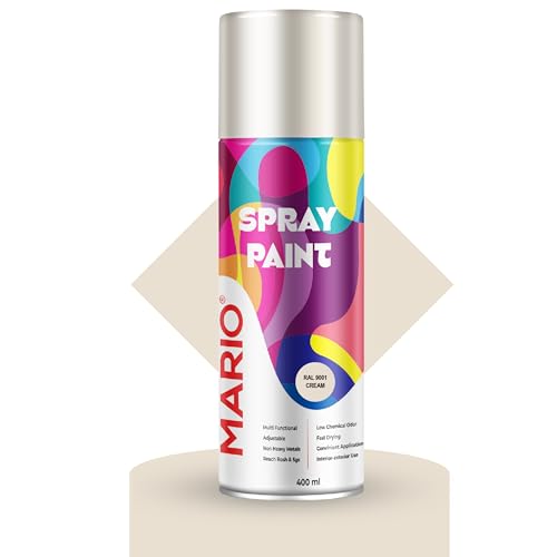 Image of Mario Spray Paint - RAL 9001 Cream (400ml) | Premium Cream Spray Paint for Furniture, Walls, Wood & Interior DIY | Smooth Durable Finish