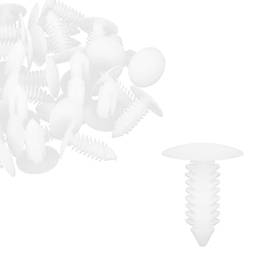 Image of 40pcs 6.5mm Hole Dia Plastic Bolt Rivets Fasteners Expansion Trunk Clips White for Honda