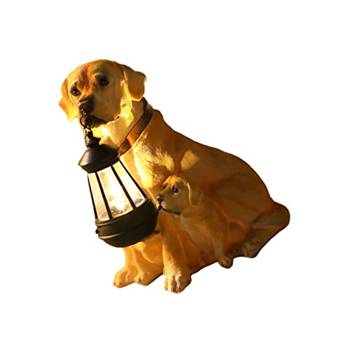 Lampe solaire pour chien et statuette décorative étanche pour jardin et allée