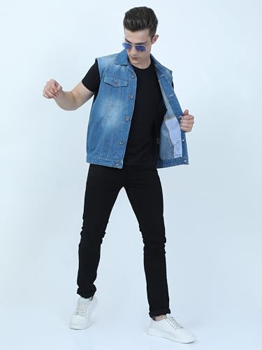 Image of VROJASS Denim Casual Half Sleeeves Men's Jacket Classy Winter Wear for Boy's(JX-OV1S-SFDQ)