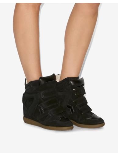 Image of Wedge Sneakers for Women, High Top Platform Suede with Hidden Wedge & Triple Strappy Band
