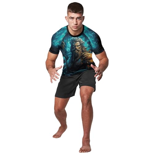 Short Sleeve Rash Guard Men, Stretchable Fabric Rash Guard Jiu Jitsu Gift On Birthday Breathable Fabric4