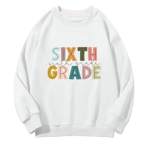 Back to School Sweatshirts Sixth Grade Graphic Clothes First Day of School Y2K Vintage Preppy Loose Soft Tee Tops3