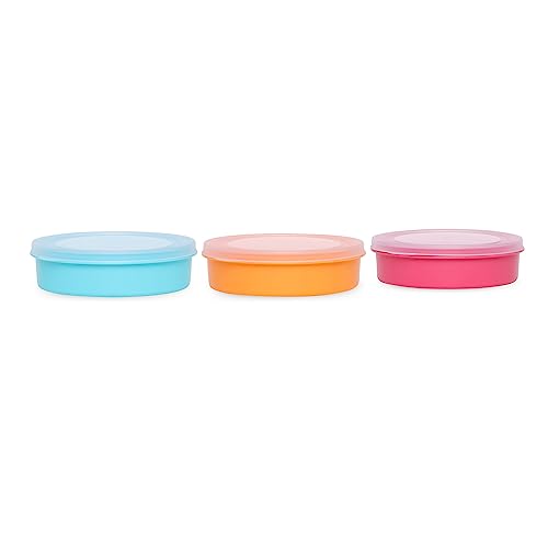 Image of Asian Plastowares Plastic Papad Box Set (1000ml Each) | Airtight Kitchen Storage Container for Papad,Khakhra, Snacks & Dry Fruits | Food Grade BPA Free Plastic | Round Storage Box with Lid |Set of 3