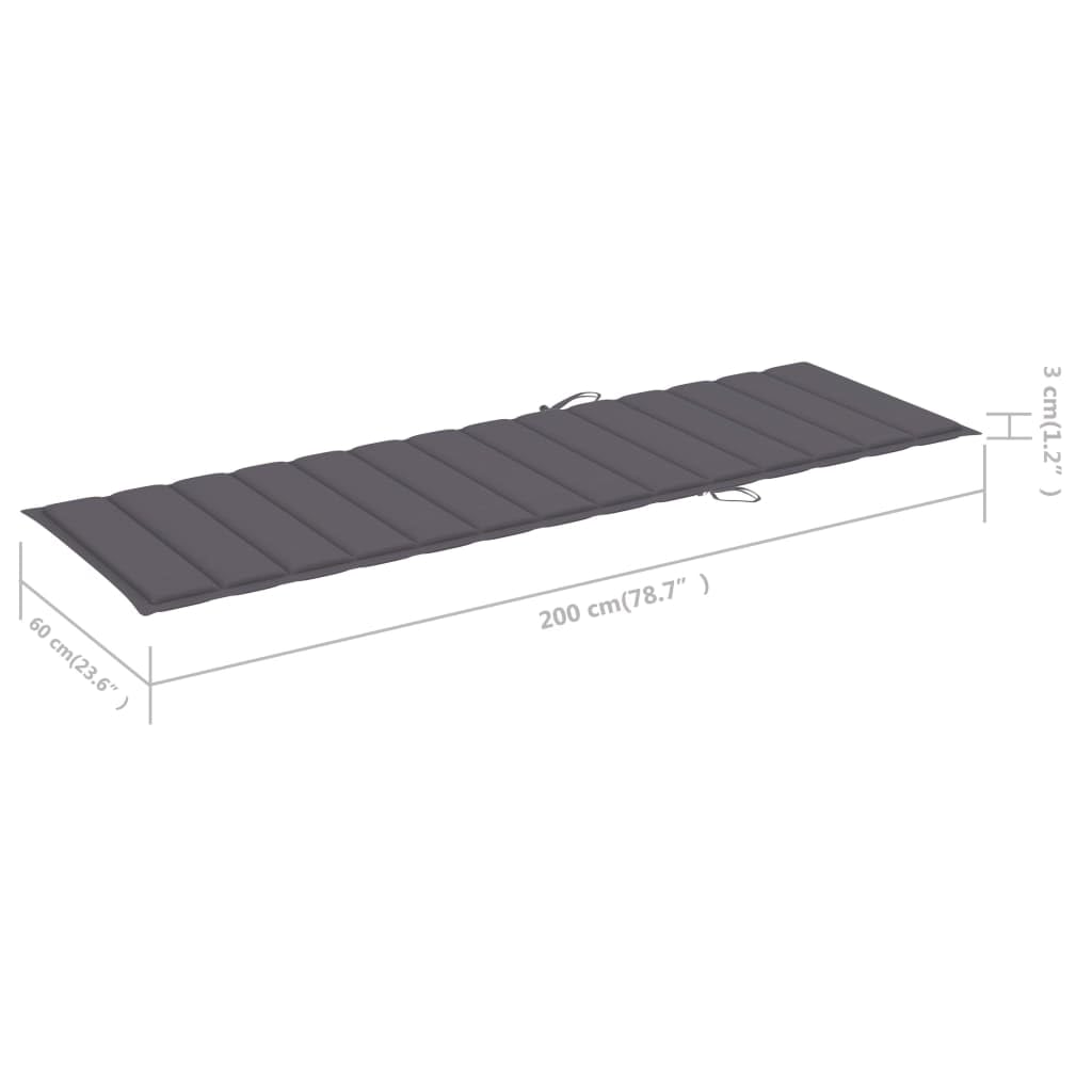 Lettino Prendisole in Legno Massello, Sdraio da Giardino con Schienale Regolabile, Cuscino Included, Poggiapiedi Aggiustabile, con Ruote, per Giardino Piscina Spiaggia, Grigio, 62 x 131 x 106 cm