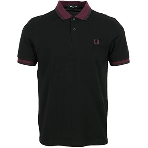 Fred Perry Contrast Rib Polo Shirt, Polo Shirt - Black - X-Small Cover