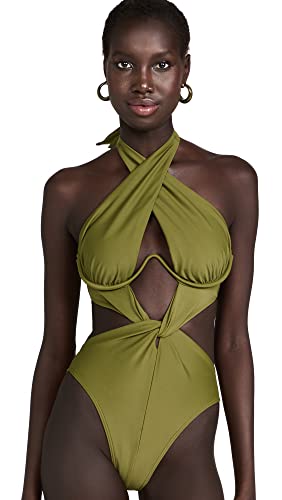 Andrea Iyamah Women's Nayo One Piece Swimsuit, Green, XS