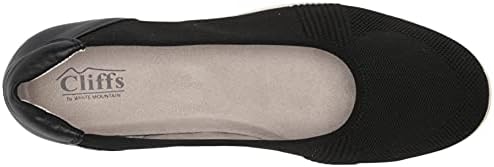 CLIFFS BY WHITE MOUNTAIN Pavlina Women's Comfort Ballet Flat, Black/Knit/Fab, 8.5 M | Image 4