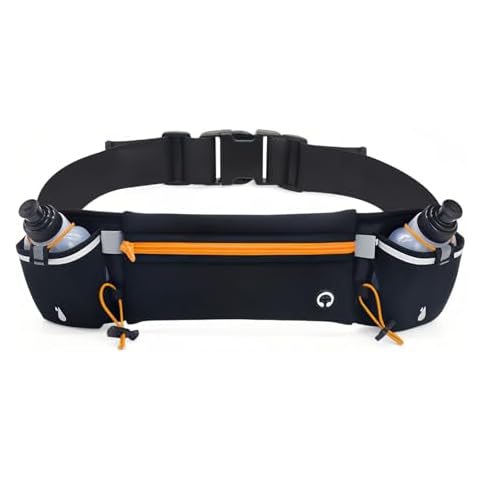 Goerpn Reflective Waterproof Running Belt with Water Bottles Cover