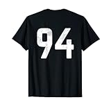 Back Print Sports Block Number 94 For Football Baseball Team T-Shirt