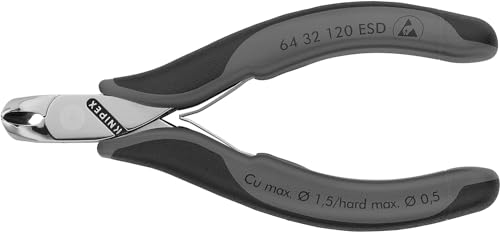 KNIPEX Elektronik-Vornschneider ESD mit Mehrkomponenten-Hüllen 120 mm, 64 32 120 ESD