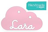 Placa decorativa infantil de madera en forma de nube personalizada con el nombre para niño y niña, regalos originales y únicos, decoraciones de pared o puerta