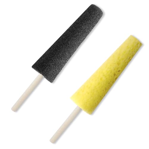 NIIIYTYB 2Pcs Pottery Sponges on a Stick for Clay Throwing Ceramic Trimming Tools Texturing and Sculpting Essential Clay Pottery Tools for Artists Throw Trim Sponge Set