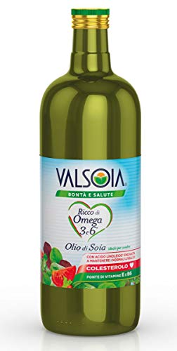 6x Valsoia Olio di Soia Sojaöl Reich an Fettsäuren glutenfreies Pflanzenöl reich an OMEGA 3 und OMEGA 6 Glasflasche 1Lt Cover
