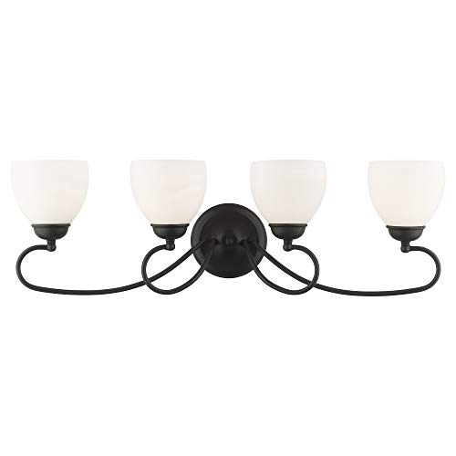 Livex Lighting 4754-04 Brookside 4-Light Bath Light, Black