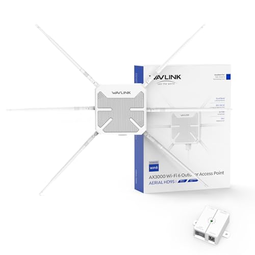 Image of WAVLINK AX3000 Outdoor WiFi 6 Extender, 2026 Long Range Gigabit Wireless Access Point, Dual-Band, 6 x 7dBi High-Gain Antennas, Support Mesh /AP /Repeater Modes, IP67 Weatherproof, Starlink Compatible
