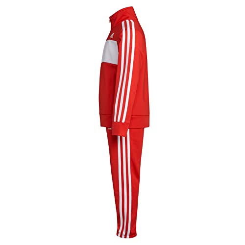 adidas Boys' Little Tricot Jacket & Pant Clothing Set, Essential Tricot Vivid Red, 3T4
