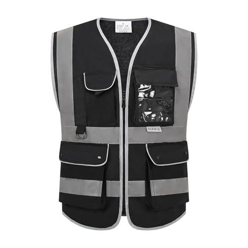 Image of XIAKE Reflective Safety Vest for Men & Women High Visibility Class 2 Vest with Pockets Meets ANSI Standards