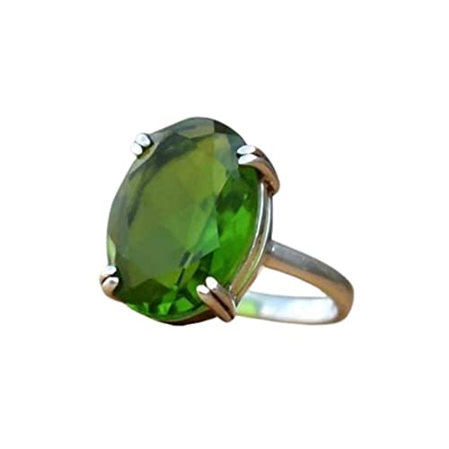 Natural Peridot Silver Ring * Handmade Silver Ring * 925 Sterling Silver Ring * Oval Peridot Ring * Minimalist Ring * Prong Style * Women’s Promise Ring * Gift For Her * August Birthstone Ring #TOP7