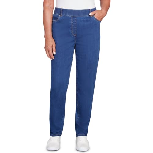 Alfred Dunner Women's in Full Bloom Dark Wash Denim Short Length Pant (US,  Numeric, 8, Regular, Short, Standard, Denim) at Amazon Women's Jeans store