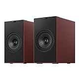 KEF Coda W Diffusori da scaffale HiFi wireless, Vintage Burgundy | Bluetooth 5.4 aptX Lossless | Compatibili con giradischi, TV, PC, laptop e altro | Musica | TV e Home Cinema | Gaming