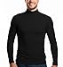 BONCHOIX Mock Turtle Neck Mens Shirts Long Sleeve(Black,L)
