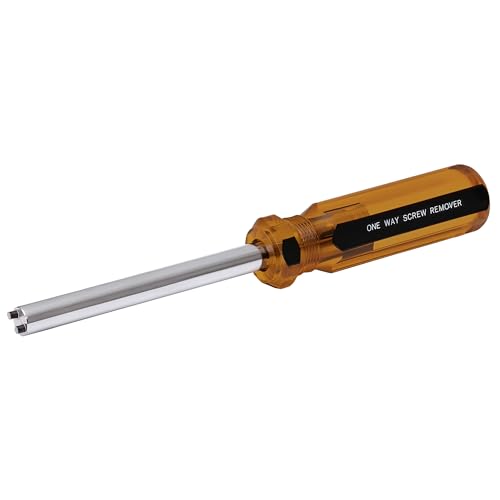Brixwell 59-16 One Way Screw Remover, Stainless Steel Finish and Build, Fits Screw Sizes 8–10, Tip Width 3/8