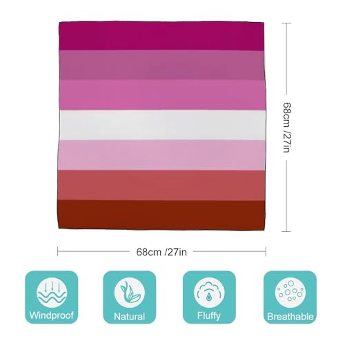 Lesbian Pride Flag LGBTQ Scarf For Women Silk Head Scarf Square Hair Scarves Shawls Hair Wraps Bandana Neckerchief Decor for Adult 27 * 27 Inches2