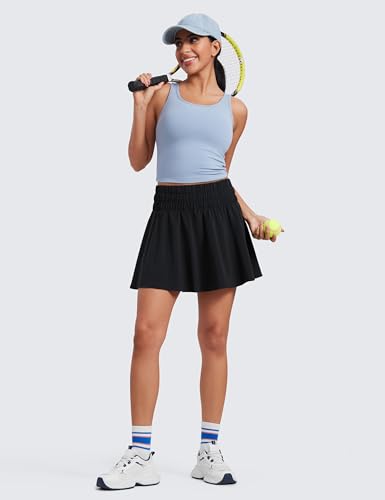CRZ YOGA High Waisted Flowy Tennis Skirts for Women Pleated Casual Golf Athletic Pickleball Skorts with Shorts Pockets3