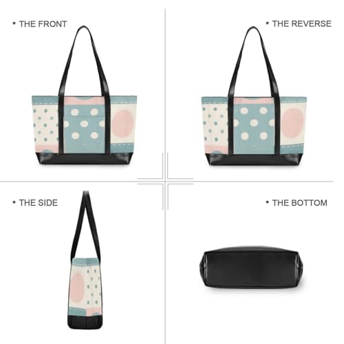 Patchwork Pattern Flowers Pastel Peach Waterproof 14 inch laptop bag with zipper work purses for nurses with bolso para laptop mujer3