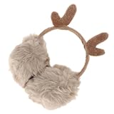 Gatuida 1 セット ぬいぐるみバックパック アントラー ウォームイヤーカバー レジャースーツ ミニぬいぐるみデイパック クリスマスプレゼント ふかふかショルダーバッグ かわいいバックパック