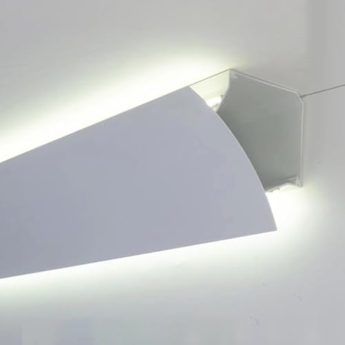 LED Aluminum Channel for Strip Lights - Indirect Lighting Profile for Ceiling, Wall, Corner & Crown Moulding - 30m/98ft Trim for Home Theater, Hallways, Bedroom