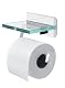 Toilettenpapierhalter Tiger Safira mit Glasablage aus Edelstahl