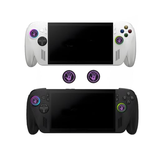 2個セット For ROG Xbox Ally/ROG Xbox Ally X コントローラー用ロッカーカバー シリコン製ジョイスティックグリップキャップ スティックカバー 親指グリップ 滑り止め保護カバー 取り付け簡単 (黒と紫)