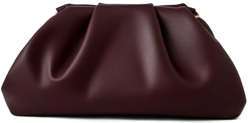 Image of Women's Woven Evening Bag Ruched Dumpling Clutch Purse Detachable Chain Crossbody Bag