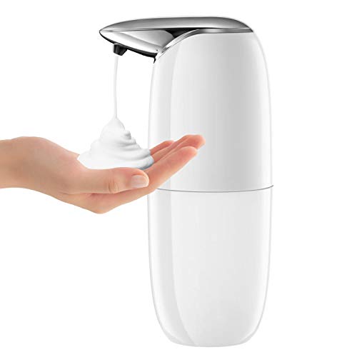 ikos Dispensador de jabón sin contacto, automático, de espuma líquida, impermeable, manos libres, bomba de jabón para niños, cocina, baño, ducha, lavabo, escuela, hotel