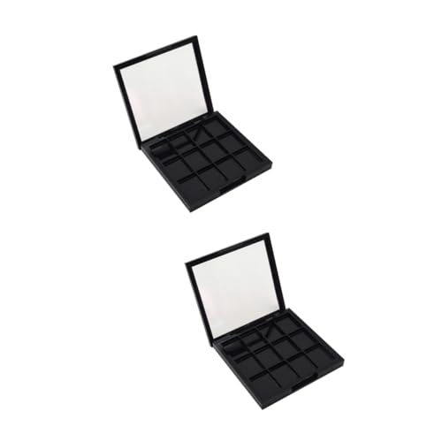 OSOLADY 2 Pcs 12 12 Grids Empty Eyeshadow Palette Makeup Storage Box for Women Girls Beginners