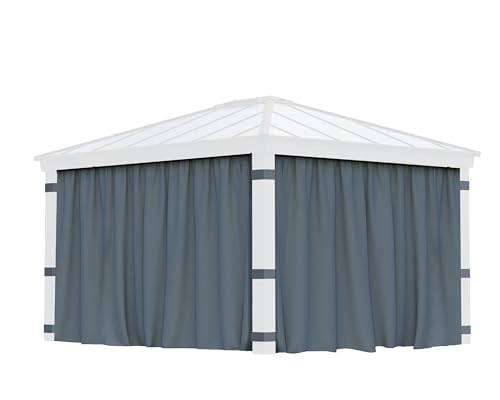 Palram - Canopia 12 Ft. x 14 Ft. Curtain Set for Dallas Gazebo, Drapes for Privacy & Weather Protection, Adjustable Airflow, Easy DIY Installation, Washable - 4 Piece Set - Image 2