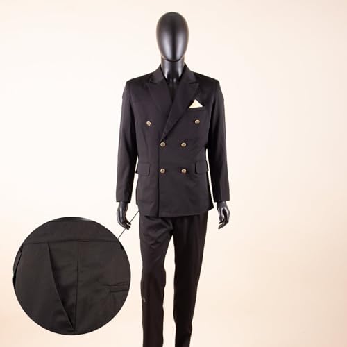 African Suits for Men Double Breasted Slim Fit Jackets and Trousers 2 Piece Set Slim Fit Business Suit4