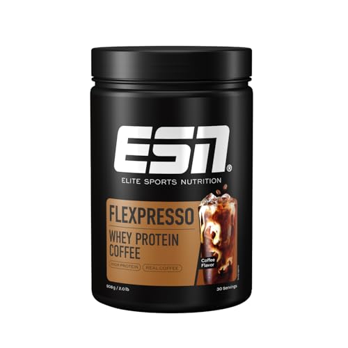 ESN Flexpresso Café Proteico, Café, 908 g, café proteico cremoso con hasta 22 g de proteínas por porción - made in Germany