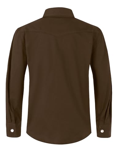 Image of Spring&Gege Boys' Long Sleeve Western Cowboys Pearl Snap Button Down Shirts (5-14 Years)