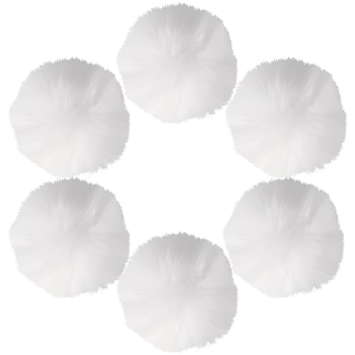 Pompons, 6 Stück Bommel für Mütze 7 cm Kunstfell Fellbommel Fake Fur...
