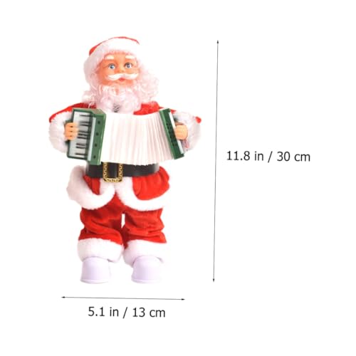 Père Noël électrique musical et animé en tissu rouge pour décoration festive - 2